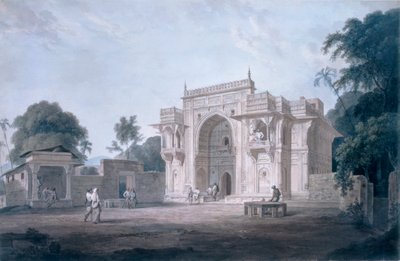 Gate leading to a mosque, Chunargarh, Uttar Pradesh by Thomas und William Daniell